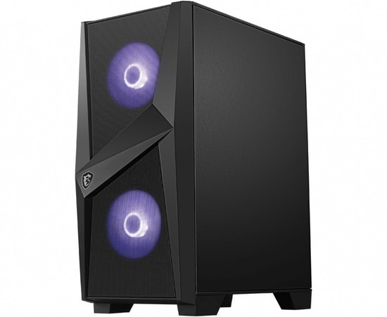MSI MAG Forge 100M ATX Mid Tower Gaming Bilgisayar Kasası - Temperli Cam, 2x RGB Led Fan, 1x120mm Fan, USB 3.2