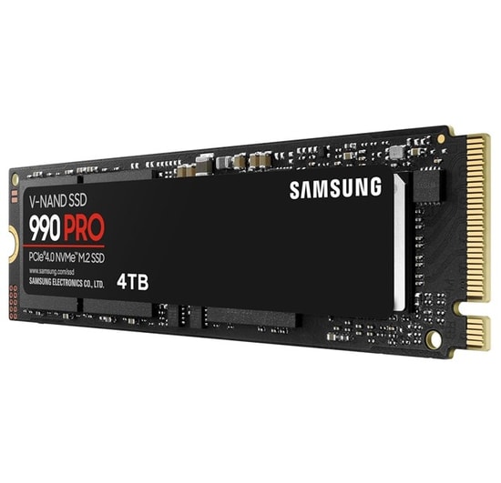 Samsung 990 PRO 4TB M.2 NVMe SSD (MZ-V9P4T0BW) - PCIe 4.0, 7450/6900 MB/s, 4GB DRAM Önbellek, NVMe 2.0, TLC NAND
