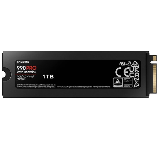 Samsung 990 PRO 1TB Soğutuculu M.2 NVMe NAND SSD (MZ-V9P1T0CW) - 7450/6900MB/s, PCIe 4.0, PS5 Uyumlu, 1GB Önbellek