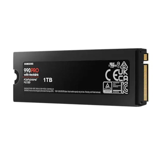 Samsung 990 PRO 1TB Soğutuculu M.2 NVMe NAND SSD (MZ-V9P1T0CW) - 7450/6900MB/s, PCIe 4.0, PS5 Uyumlu, 1GB Önbellek