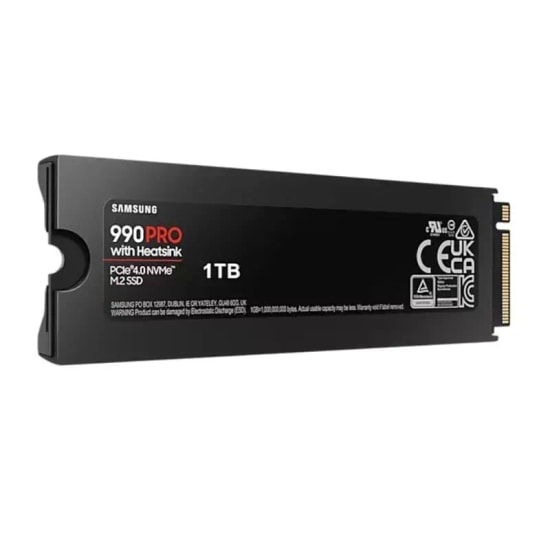 Samsung 990 PRO 1TB Soğutuculu M.2 NVMe NAND SSD (MZ-V9P1T0CW) - 7450/6900MB/s, PCIe 4.0, PS5 Uyumlu, 1GB Önbellek