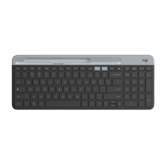 Logitech K580 Ultra İnce Gri Türkçe Q Bluetooth Klavye (920-010624) - Çoklu Cihaz, Sessiz, 10m Menzil, İnce Tasarım