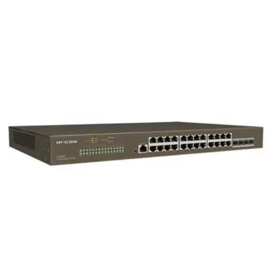 IP-COM G5328P 24 Port Gigabit PoE Switch - 4x SFP Uplink, L3 Yönetilebilir, 370W Güç, Rackmount Anahtar Cihazı