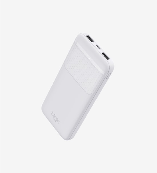 LinkTech LPB-EP90 Strong Beyaz 9000mAh Powerbank - 2xUSB-A Çıkışlı, Hızlı Şarj Destekli, Akıllı LED Gösterge
