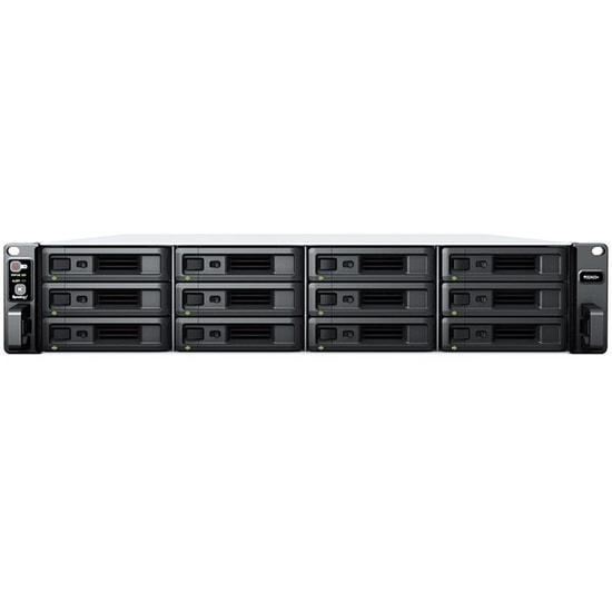 Synology RS2423PLUS 12 Disk Yuvalı Rack Tipi NAS: 4 Çekirdekli AMD İşlemci, 8GB Bellek, USB 3.2, 10G LAN, Fan Soğutmalı