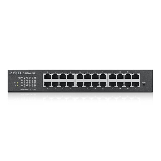 Zyxel GS1900-24-EU0102F 24 Port 10/100/1000 + 2x Dual SFP L2 Web Yönetilebilir Gigabit Switch - Rackmount, Fansız, QoS