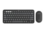 Logitech Pebble 2 Siyah Bluetooth Klavye Mouse Seti (920-012245) - Türkçe Q, Çoklu Cihaz, Ergonomik Tasarım, Sessiz Tuş