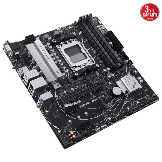 ASUS Prime A620M-A/CSM: AMD Ryzen AM5, DDR5 6400, 2xM2, VGA, DP, HDMI, USB3.2, AURA RGB, mATX Anakart (90MB1F10-M0EAYC)