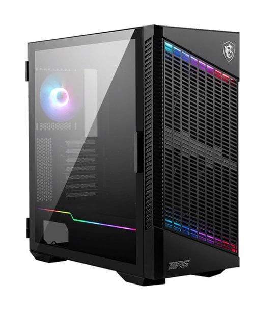 MSI MPG VELOX 100P Airflow ATX Temperli Cam RGB Gaming Kasa - 5x12cm Fan, 2x2.5" SSD, 2x3.5" HDD Yuvalı, USB C, 38cm GPU