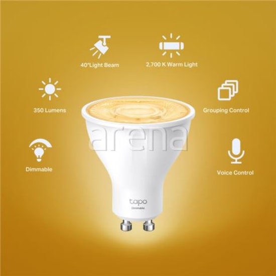 TP-Link Tapo L610 Akıllı Wi-Fi Spot Lamba - 2.9W, 350 Lümen, GU10 Duy, Dim Özelliği, Sıcak Beyaz, 2700K Işık Rengi