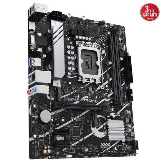 Asus Mb PRIME B760M-K INTEL B760 Lga1700 Ddr5 8000 Hdmi Vga Çift M2 Usb3.2 Aura Rgb 2.5gbit Lan Matx Asus 5x Pro Ana Kar