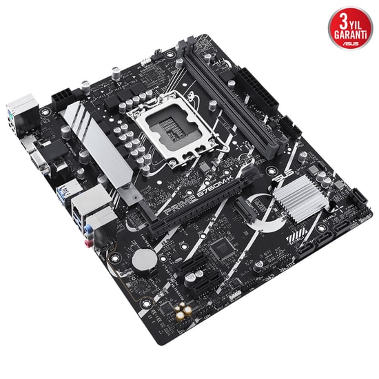 Asus Mb PRIME B760M-K INTEL B760 Lga1700 Ddr5 8000 Hdmi Vga Çift M2 Usb3.2 Aura Rgb 2.5gbit Lan Matx Asus 5x Pro Ana Kar