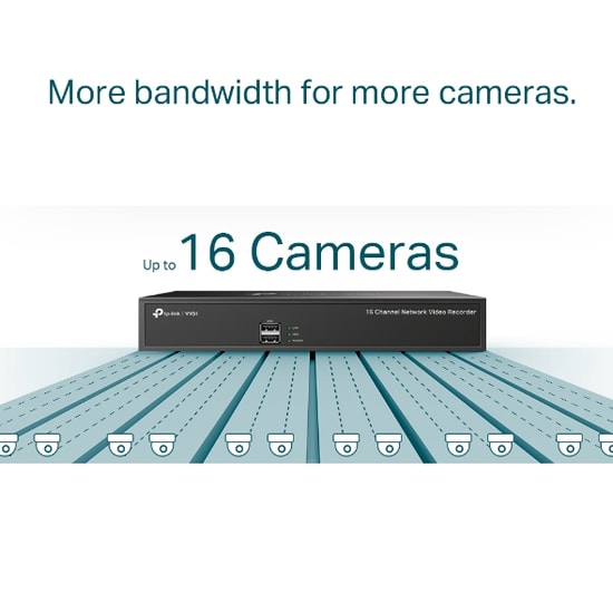 TP-LINK VIGI-NVR1016H 16 Kanal 8MP NVR Kayıt Cihazı - 2xUSB, 80Mbps, 1xSATA 10TB Destekli, 7/24 Kayıt, Uzaktan İzleme