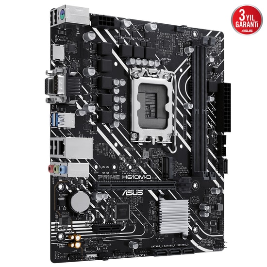 Asus Prime H610M-D D5 Anakart (90MB1G80-M0EAY0) - LGA1700, DDR5 5600MHz, Micro ATX, HDMI, VGA, M.2, 4xSATA, PCIe 4.0