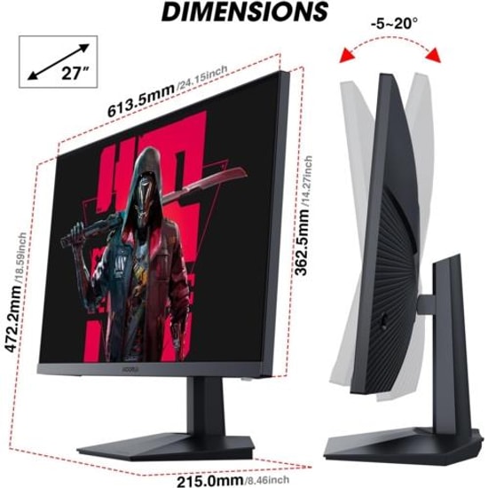 Koorui 27 Gn02 Gaming Monitör Siyah 1ms 1920x1080 240hz Dp Hdmi Adaptivesync