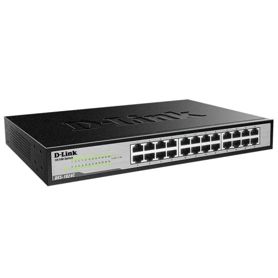D-Link DES-1024D 24 Port 10/100 Metal Kasa Switch - Otomatik MDI/MDIX Desteği, Tak Çalıştır Kolay Kurulum