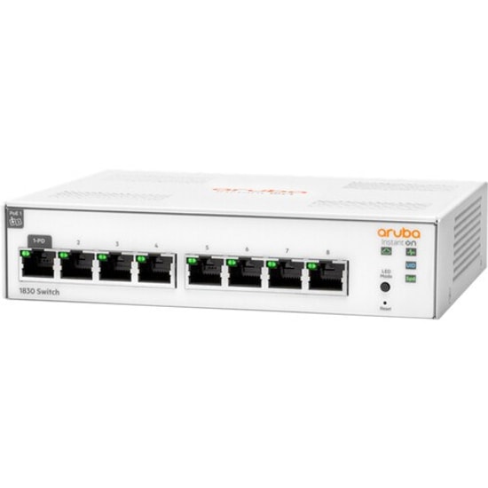 Aruba Instant On 1830-8G (JL810A) Switch - 8 Port Gigabit PoE, Toplam 30W PoE, Yönetilebilir Kompakt Güvenilir Anahtar