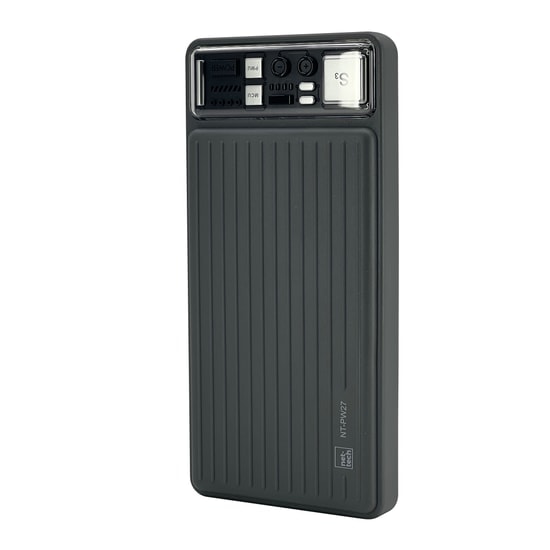 Nettech NT-PW27 25W 3 Çıkışlı 9000 mAh Taşınabilir Powerbank (NT-101064) - Gri, Hızlı Şarj, PD Desteği, Led Pil Gösterge