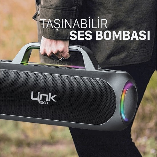 LinkTech M420 Premium Ekstra Bas Bluetooth Hoparlör - 180W RMS, Stereo Ses, Dahili Batarya, Kablolu/Kablosuz Bağlantı