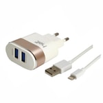 Helt HT-13 10W 2400 mAh Lightning Kablolu Şarj Aleti (NT-14578) - Beyaz, 12W Toplam Güç, Hızlı Şarj, Çift USB Çıkışlı