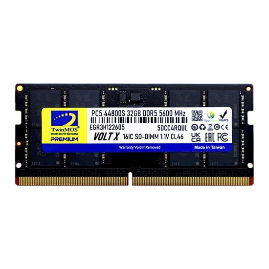 TwinMOS 32GB 5600MHz DDR5 CL46 Notebook RAM (TMD532GB5600S46) - Yüksek Performanslı Laptop Belleği