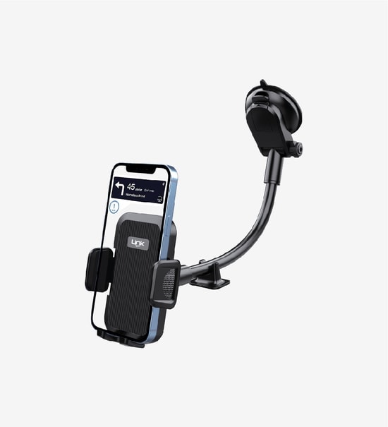 LinkTech H711 Vantuzlu Esnek Kollu Araç İçi Telefon Tutacağı (LHD-H711) - Güçlü Vantuz, Ayarlanabilir Tasarım, Siyah