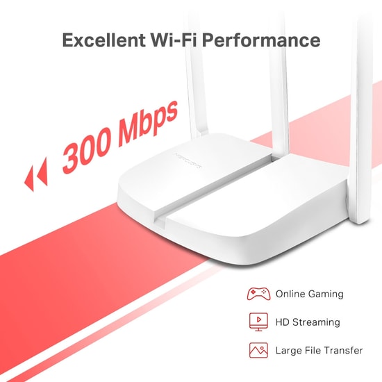 TP-Link Mercusys MW306R 300Mbps Wireless N Router - 3 Anten, 2.4GHz, WiFi 4, 3x100Mbps Port, Multi-Mode Destekli