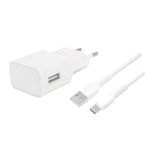 Teknonet TN-HCH01 10W 2100 mAh Micro USB Kablolu Şarj Aleti (NT-92557) - Hızlı Şarj, 10.5W, Beyaz, USB Type-A Çıkışlı