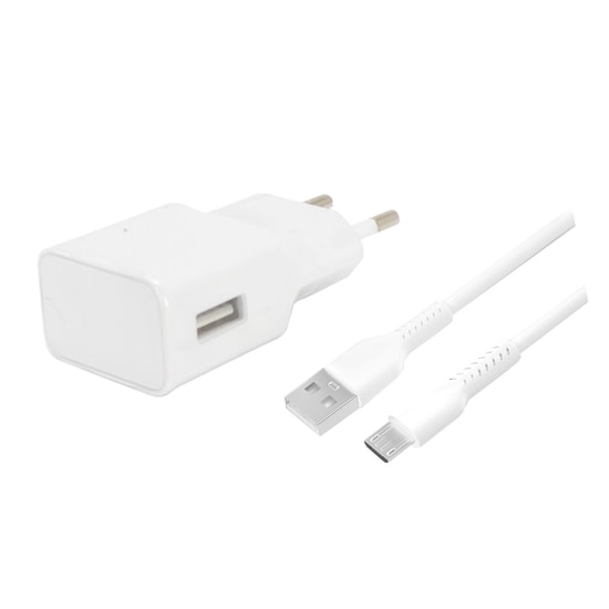 Teknonet TN-HCH01 10W 2100 mAh Micro USB Kablolu Şarj Aleti (NT-92557) - Hızlı Şarj, 10.5W, Beyaz, USB Type-A Çıkışlı