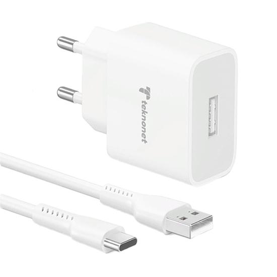 Teknonet TN-HCH07 18W Type-C Kablolu Şarj Aleti (NT-92563) - 3000 mAh, Hızlı Şarj Desteği, 1 USB Çıkışlı, Beyaz