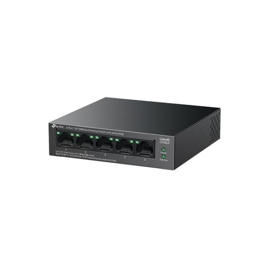 TP-Link LS105LP 5 Port 10/100 Switch - 4x PoE+ (41W), 250m Extend Modu, Metal Kasa, Masaüstü, Tak ve Çalıştır