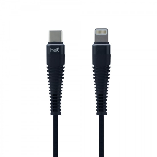 Helt HT-80 Lightning 100 Cm Şarj ve Data Kablosu (NT-21502) - Siyah, İp Örgü Tasarım, Hızlı Şarj Desteği Veri Aktarımı
