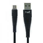 Helt HT-79 Siyah İp Örgülü 100cm Micro USB Şarj ve Data Kablosu - (VR-9753) Hızlı Şarj, Güçlü Bağlantı