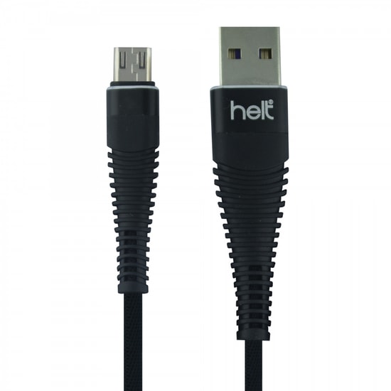 Helt HT-79 Siyah İp Örgülü 100cm Micro USB Şarj ve Data Kablosu - (VR-9753) Hızlı Şarj, Güçlü Bağlantı
