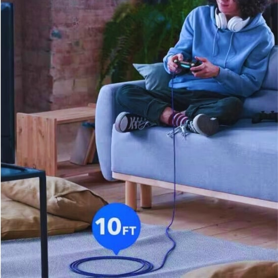 Nettech NT-DC01 İp Örgü 300cm Lightning Şarj ve Data Kablosu (NT-31110) - Siyah, Hızlı Şarj Desteği, Görüntü Aktarım