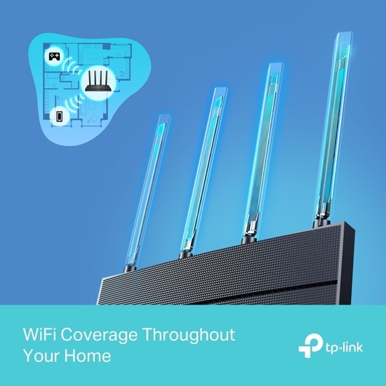 TP-Link Archer AX12 AX1500 Wi-Fi 6 Router - 1201Mbps 5GHz, 300Mbps 2.4GHz, Dual Band, 3x Gigabit LAN, MU-MIMO