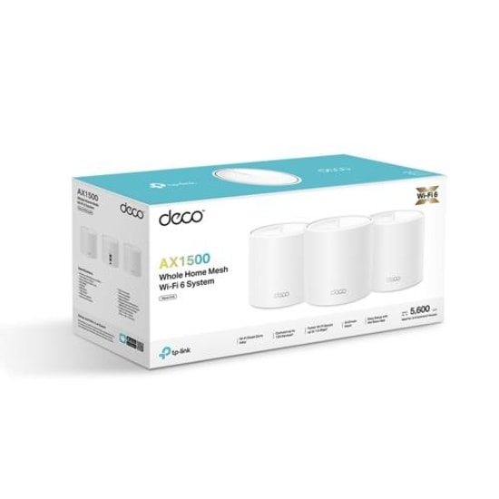 TP-Link Deco X10-3P AX1500 Mesh Wi-Fi 6 Sistemi - 520m Kapsama, 1201 Mbps Hız, Gigabit Port, MU-MIMO, Kolay Kurulum
