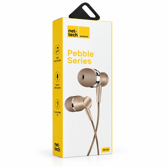 Nettech NT-39 Gold Altın Renk 3.5mm Jack Girişli Mikrofonlu ve Gürültü Önlemeli Kulak İçi Kulaklık (2 Yıl Garantili)