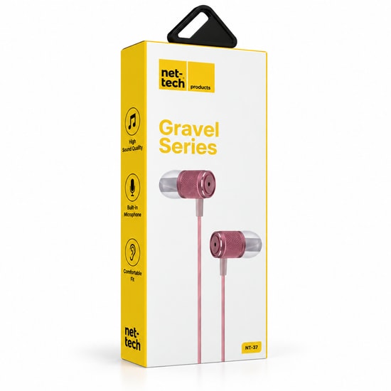 Nettech NT-37 Rose Gold 3.5mm Jack Girişli Kulak İçi Kulaklık (VR-14251) - Stereo Ses, Mikrofonlu, 1m Kablo, Kumandalı