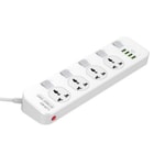 Ldnio SC4408 25W Beyaz Hızlı Şarj Aleti - 4 USB A Çıkışlı, PD Desteği, Akıllı Şarj, 8 Girişli Çoklayıcı 220V Priz