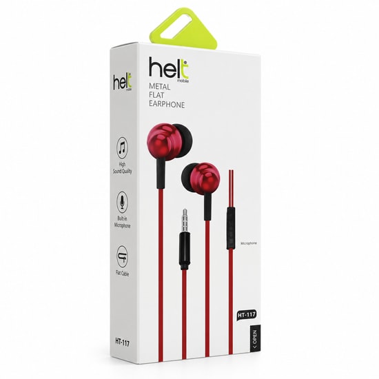 Helt HT-117 Kırmızı 3.5mm Jack Girişli Kulak İçi Kulaklık - Yüksek Ses Kalitesi, Ergonomik Tasarım