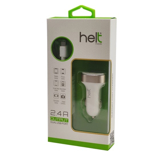Helt HT-16 5W 2 Çıkışlı Micro USB Kablolu Araç Şarj Aleti (NT-14573) - Beyaz, 10.5W Güç, Çift USB-A Çıkışlı, Hızlı Şarj