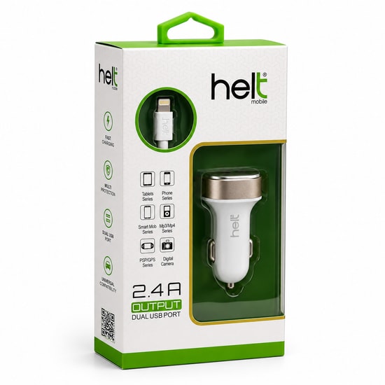Helt HT-16 5W 2 Çıkışlı Micro USB Kablolu Araç Şarj Aleti (NT-14573) - Beyaz, 10.5W Güç, Çift USB-A Çıkışlı, Hızlı Şarj