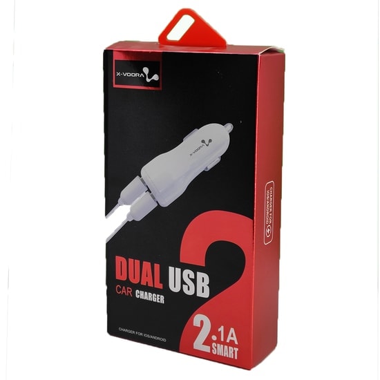 X-Voora XW-026 10W 2 Çıkışlı Micro USB Kablolu Araç Şarj Aleti (VR-19724) - Beyaz, USB Type-A, Hızlı Şarj, Araç Aksesuar