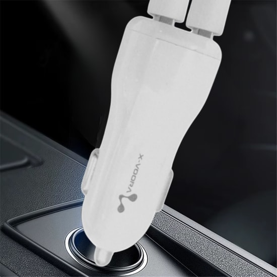 X-Voora XW-026 10W 2 Çıkışlı Micro USB Kablolu Araç Şarj Aleti (VR-19724) - Beyaz, USB Type-A, Hızlı Şarj, Araç Aksesuar