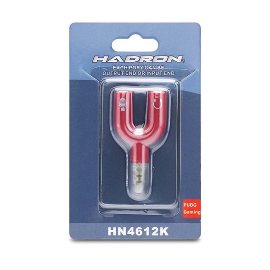 Hadron HN4612K Kırmızı Mikrofon ve Kulaklık Çevirici Kablo - 3.5mm (M) to 2x3.5mm (F) Dönüştürücü Ses Adaptörü