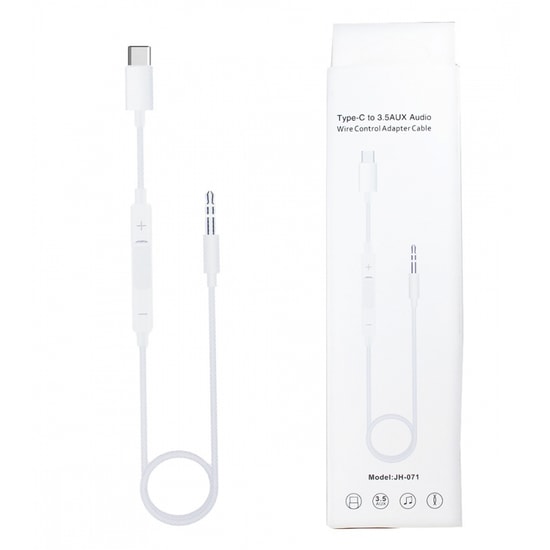 Nettech JH-071 Beyaz Plastik 100cm Type-C to Aux Ses Kablosu (NT-96489) - Müzik ve Araç Uyumluluğu