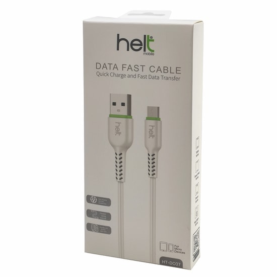 Helt HT-DC07 Plastik 120 Cm Micro Şarj ve Data Kablosu (Beyaz) - NT-31285, 1.2 Metre, Hızlı Şarj Destekli Dayanıklı