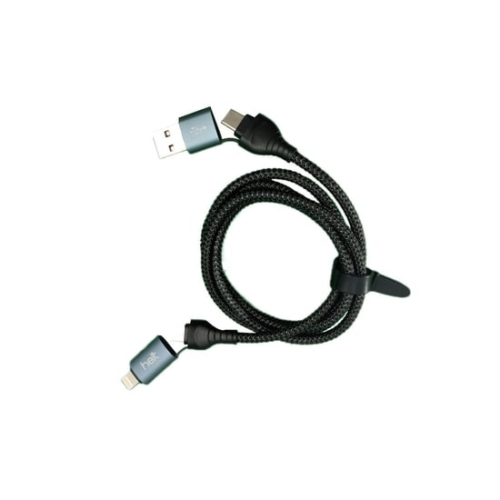 Helt HT-DC14 PD 65W İp Örgü 100 Cm Type-C To Lightning Şarj ve Data Kablosu - Siyah, NT-31292, Hızlı Şarj, Veri Aktarımı