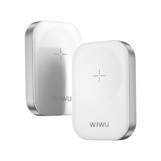 Wiwu M16 Mini Akıllı Saat 12W Beyaz Kablosuz Şarj Aleti (NT-103812) - Manyetik, Masaüstü, 2.5W Güç, Apple Uyumlu